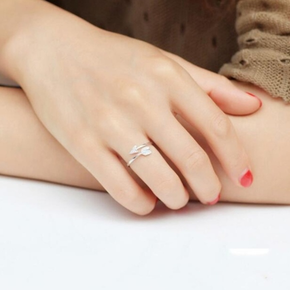 LUCCA Silver Arrow Adjustable Ring Stamped 925 - Picture 7 of 7